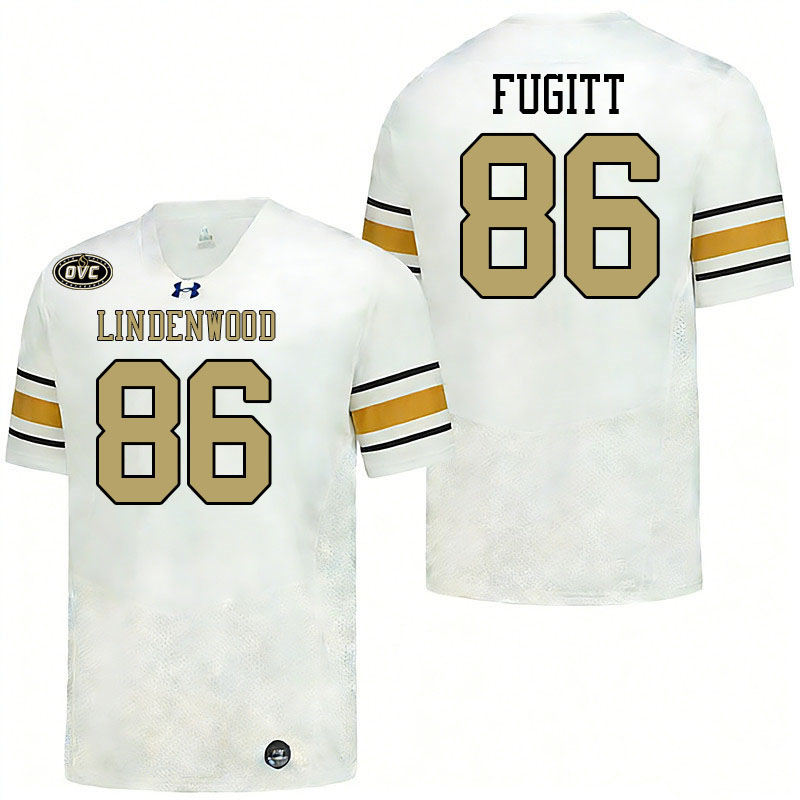 Lindenwood Lions #86 Darrin Fugitt College Football Jerseys,Uniforms-White